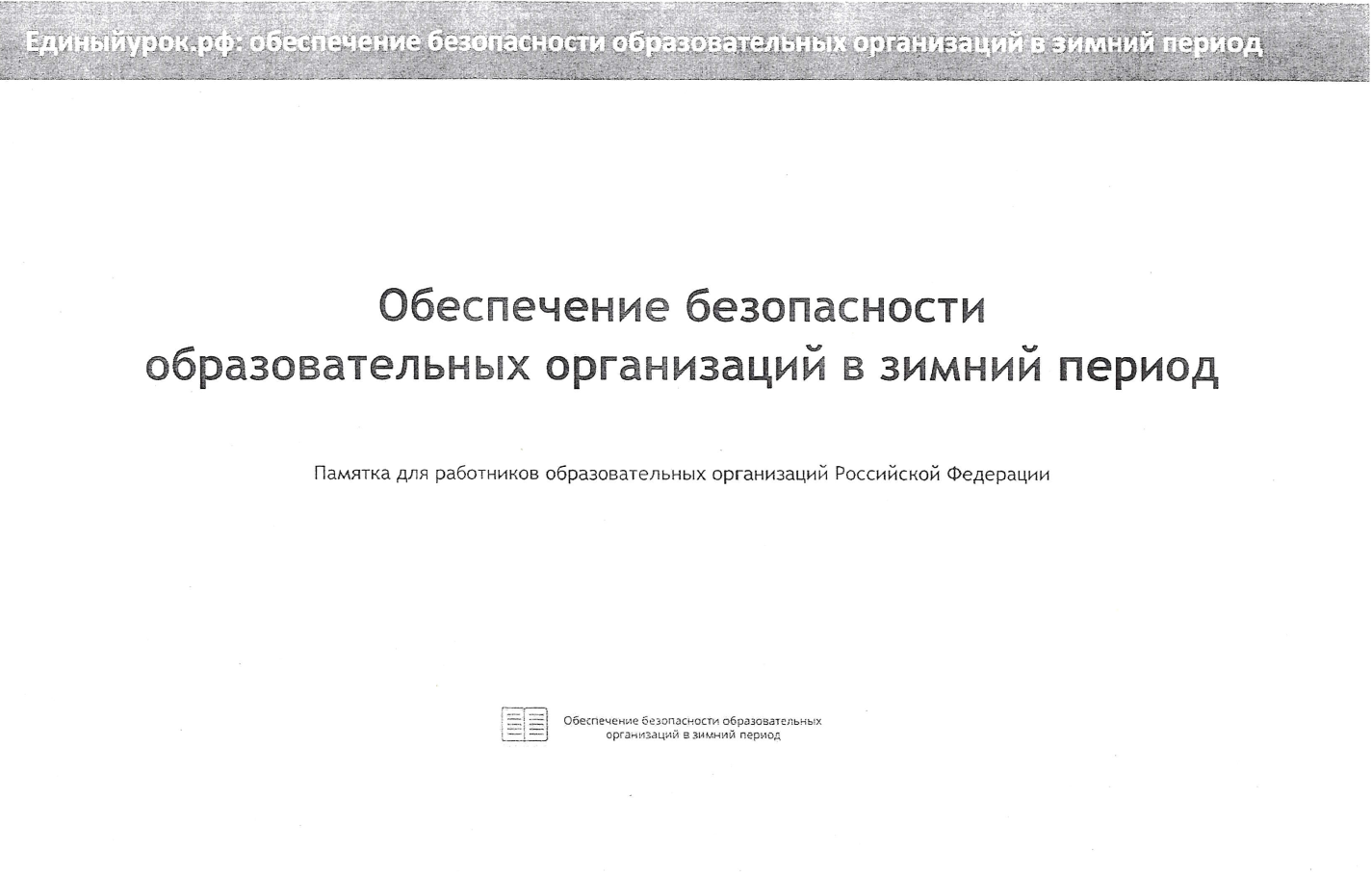 Обеспечение безопасности образовательных организаций в зимний период.